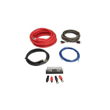 KIT CABLE RCA + CABLE ALIM 35MM2 + PORTE FUSIBLE + FUSIBLE + 4 COSSES