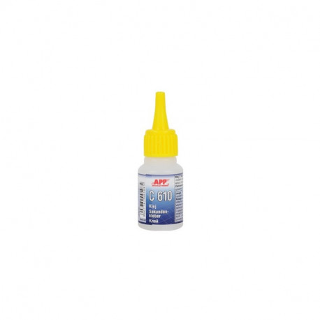 APP C 610 Cyanoacrylate glue pour caoutchouc, plastique et métal 20ml APP C 610 Cyanoacrylate glue pour caoutchouc, plastique et métal 20ml