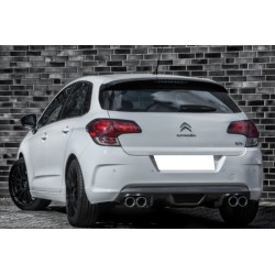Tablier arrière look carbone avec découpe pour système duplex Citroën C4 2010-2018