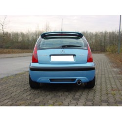 Tablier arrière noire brillant pour silencieux 1 tube Citroën C3 2002-2009