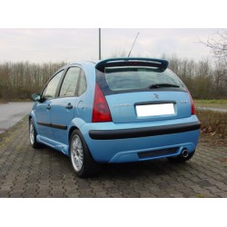 Tablier arrière noire brillant pour silencieux 1 tube Citroën C3 2002-2009