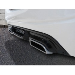 Tablier arrière noir y compris garnitures d'échappement en aluminium Peugeot 108 de 07/2014