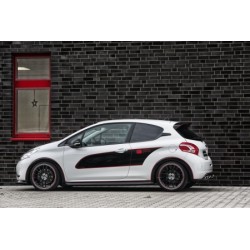 jupes latérales noir brillant Peugeot 208 2012-2019