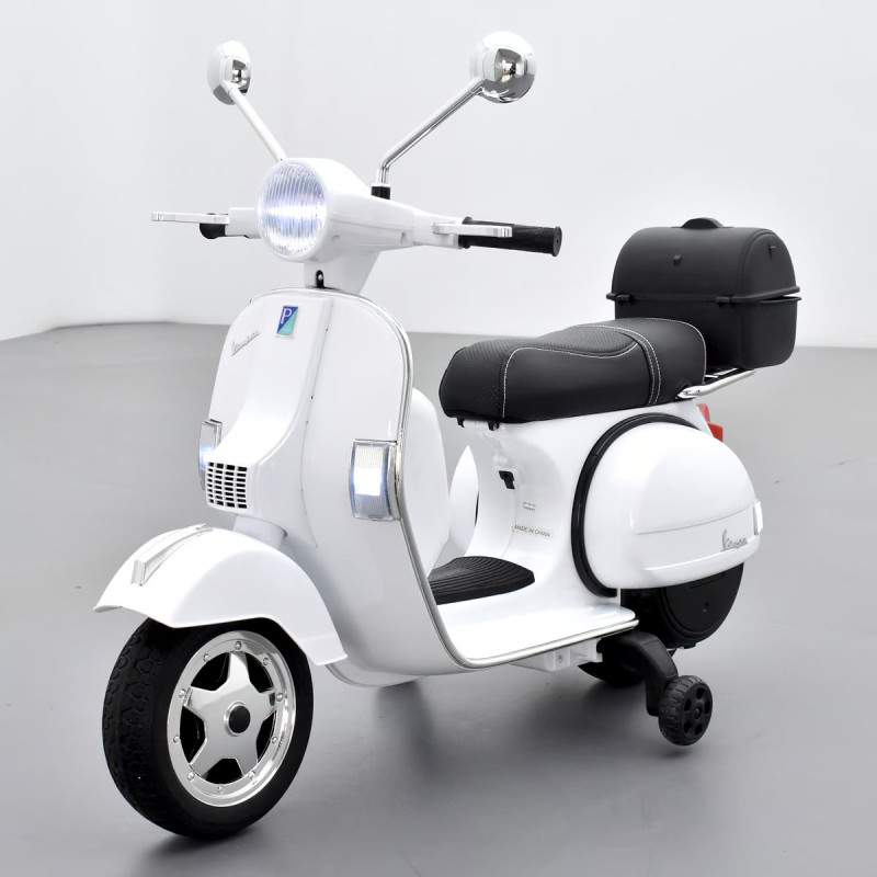 Scooter électrique enfant Vespa 89 cm 12V Blanc